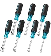 DURATECH 7 PCS SAE Nut Driver Set, Chrome Vanadium Steel Nut Drivers with Non-Slip Handles, Sizes...