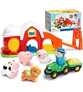 Toddler Toys for 1 2 3 Year Olds, Farm Animal Barn Playset with Animals Figures and Tractor Toy, ...