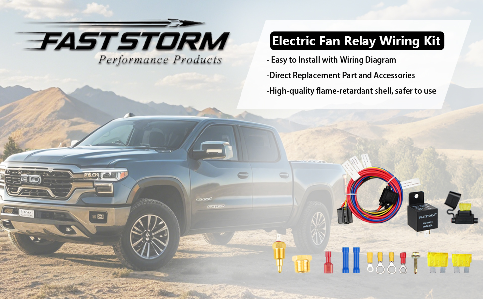 Electric Fan Relay Kit Electric Fan Wiring Kit with Thermostat