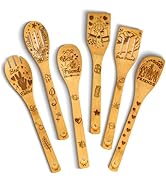 Wooden Spoons for Cooking - 6-Piece Wooden Utensil Set with Spatulas &amp; Spoons, Heat-Resistant, Ec...