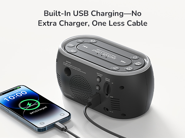 Built-In USB Charging—No Extra Charger, One Less Cable