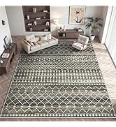 Miukiki 8x10 Area Rug for Living Room Moroccan Washable Rugs Non Slip Indoor Floor Carpet Foldabl...