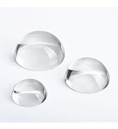 3pcs Clear K9 Crystal Dome Magnifier Glass Paperweights for Home Decor Reading Newspapers(2.3 inc...