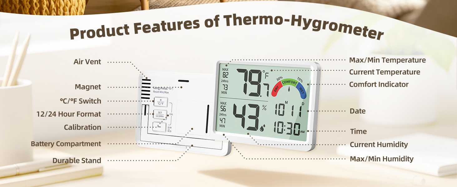 Product Features of Thermo-Hygrometer