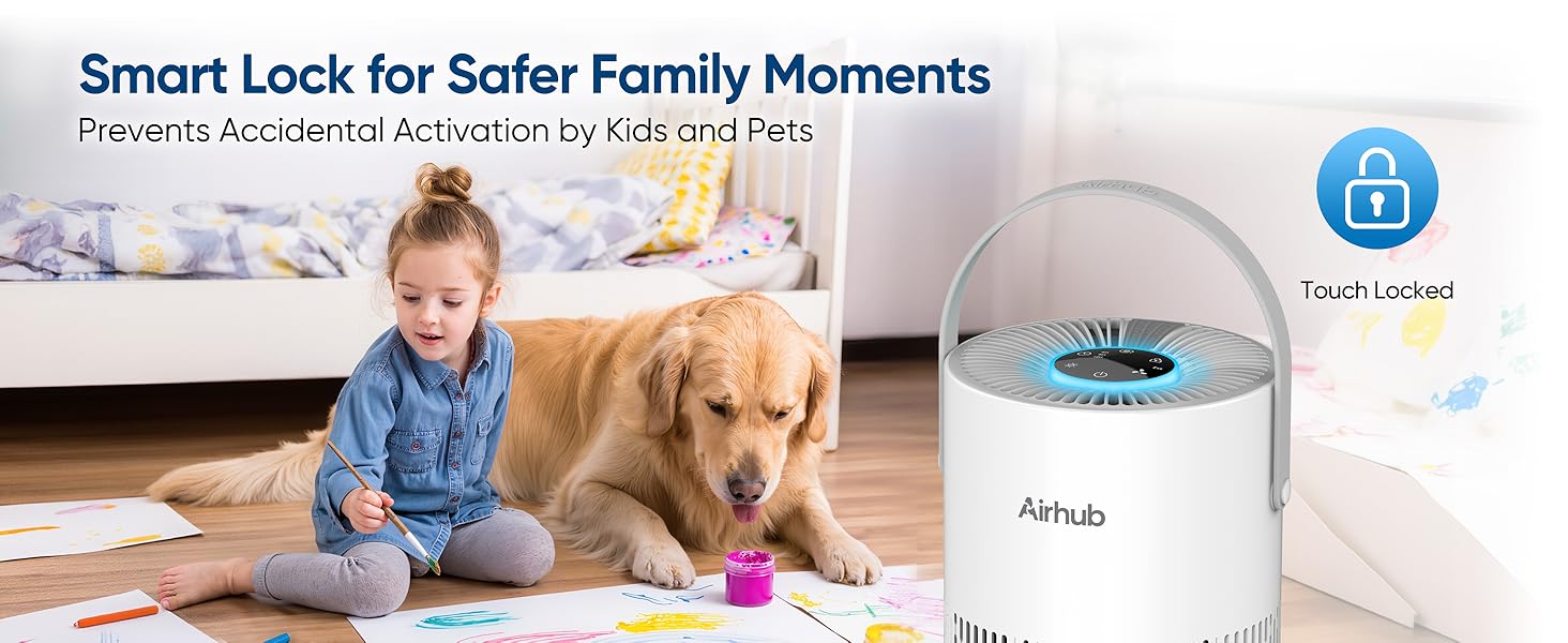 Air Purifiers for Home Bedroom, HEPA Pet Hair Air Purifier, Quiet Sleep Mode