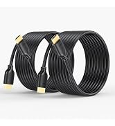 UVOOI 4K Long HDMI Cable 15 FT 2-Pack, HDMI to HDMI Cable 15 Foot High Speed HDMI 2.0 Cord 4K@60H...