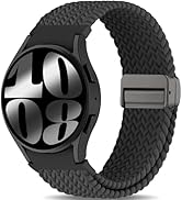 HSWAI One-Click Magnetic Braided Nylon Compatible with Samsung Galaxy Watch 7 FE 6 5 4 Band 40mm ...