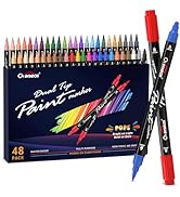 Overseas Paint Marker Pens - Dual Tip Acrylic Paint Pens 48 Colors, Acrylic Paint Markers with Br...