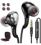 Flat Wired Headphones Earbuds for Laptop PC Chromebook Noise Isolating Corded Ear Buds with 3.5mm...