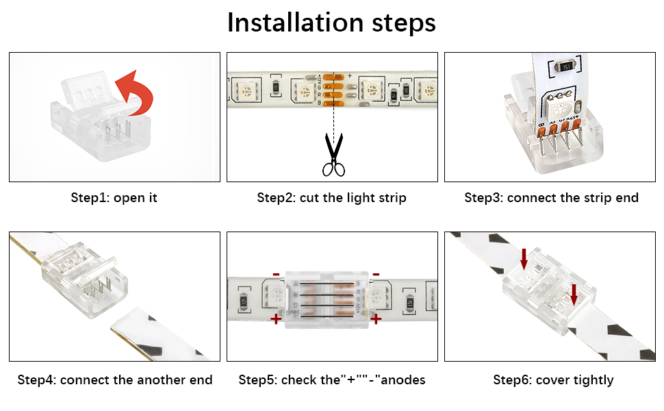 10 Pcs Solderless LED Connector