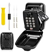 BKNOOU Key Box Wall Mount with Code, Sturdy Key Lock Box for Outside, Weatherproof Key Safe Extra...