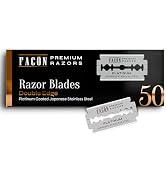 50 Facón Double Edge Razor Blades for Safety Razor, Safety Razor Blades for Shaving, Platinum Jap...