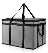 XXXL Insulated Food Delivery Bag - Reusable Thermal Cooler Grocery Bags for Doordash Catering, Pi...