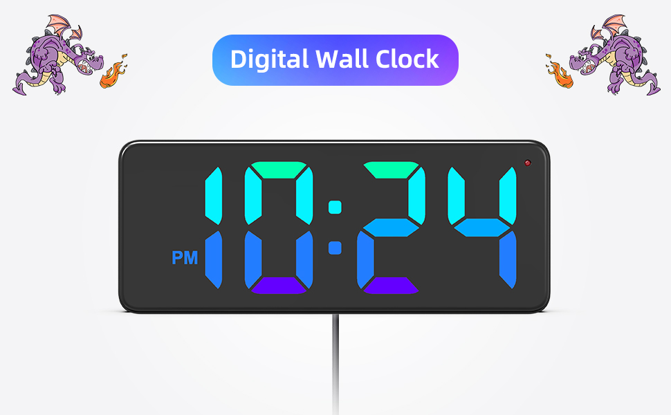 RGB Digital Wall Clock