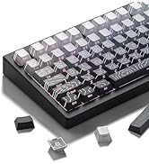 dagaladoo White/Grey Topographic keycap Sets Line Backlit Gradient keycaps Shine Through Keyboard...