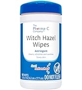 The Pharma-C Company Witch Hazel Wipes [40 Wipes] - Daily Toner &amp; Astringent Cleansing Cloths For...