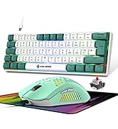 Magic-Refiner MK21 60% Wired Mechanical Compact PC Gaming Keyboard with Red Switch,RGB LED Backli...