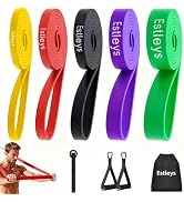 Resistance Bands Set, Exercise Workout Pull Up Assistance Bands with 6 Resistance Levels, Muscle ...