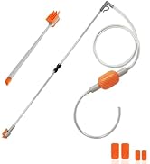 Carefree Fish Aquarium Siphon Vacuum Water Changer Kit for 3~10Gal Tank with 6Ft Water Pipe Grave...