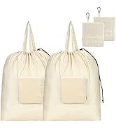 GOGOODA Travel Laundry Bags with Drawstring Closure XL Large Foldable Dirty Clothes bags with Han...