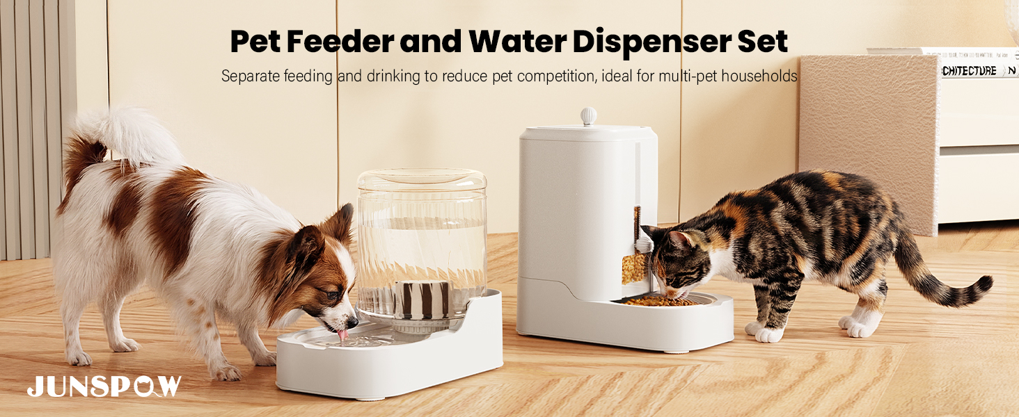 Pet Feeder and Water Dispenser Set
