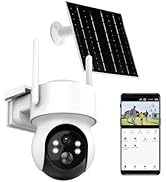 2K Wireless Solar Security Camera Outdoor with Floodlight, 4MP WiFi PTZ Camera for Home Surveilla...