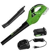 Leisch Life Cordless Leaf Blower Battery Operated,20V Handheld Electric Leaf Blower w/2.0Ah Batte...