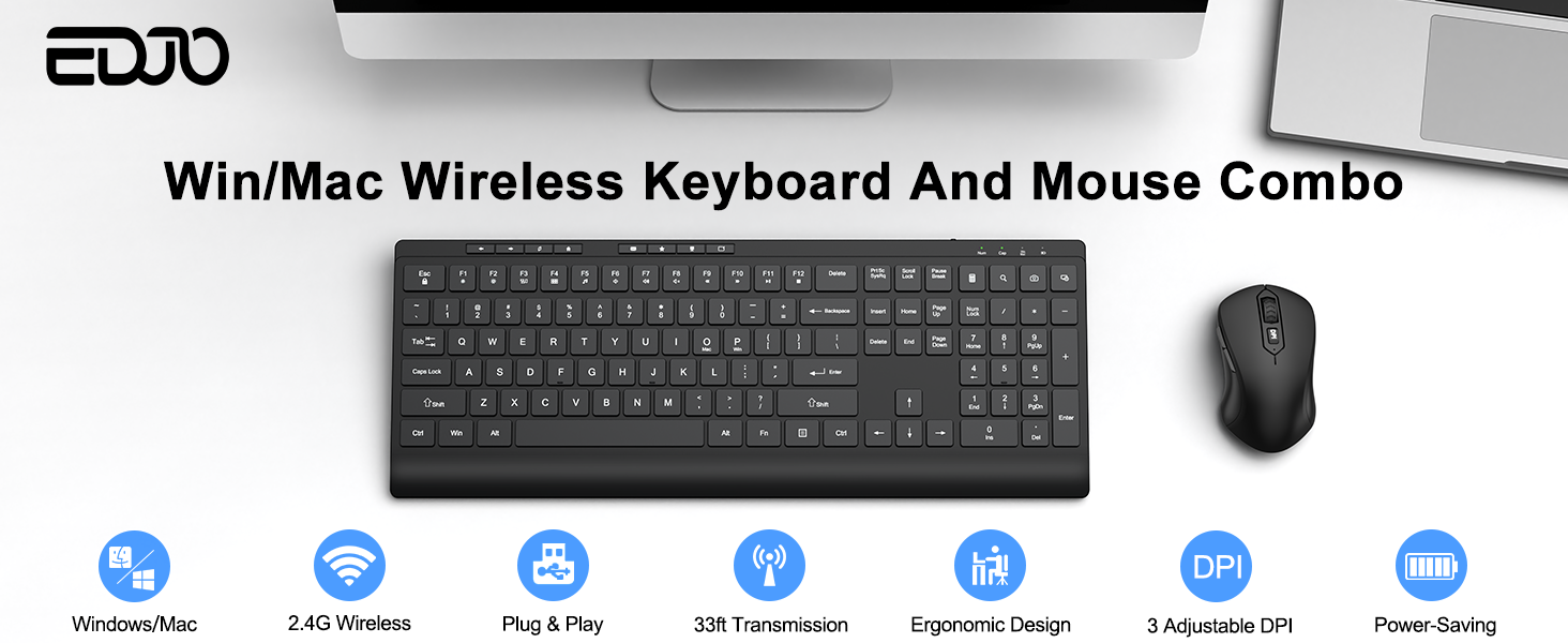 Win/Mac Wireless Keyboard And Mouse Combo