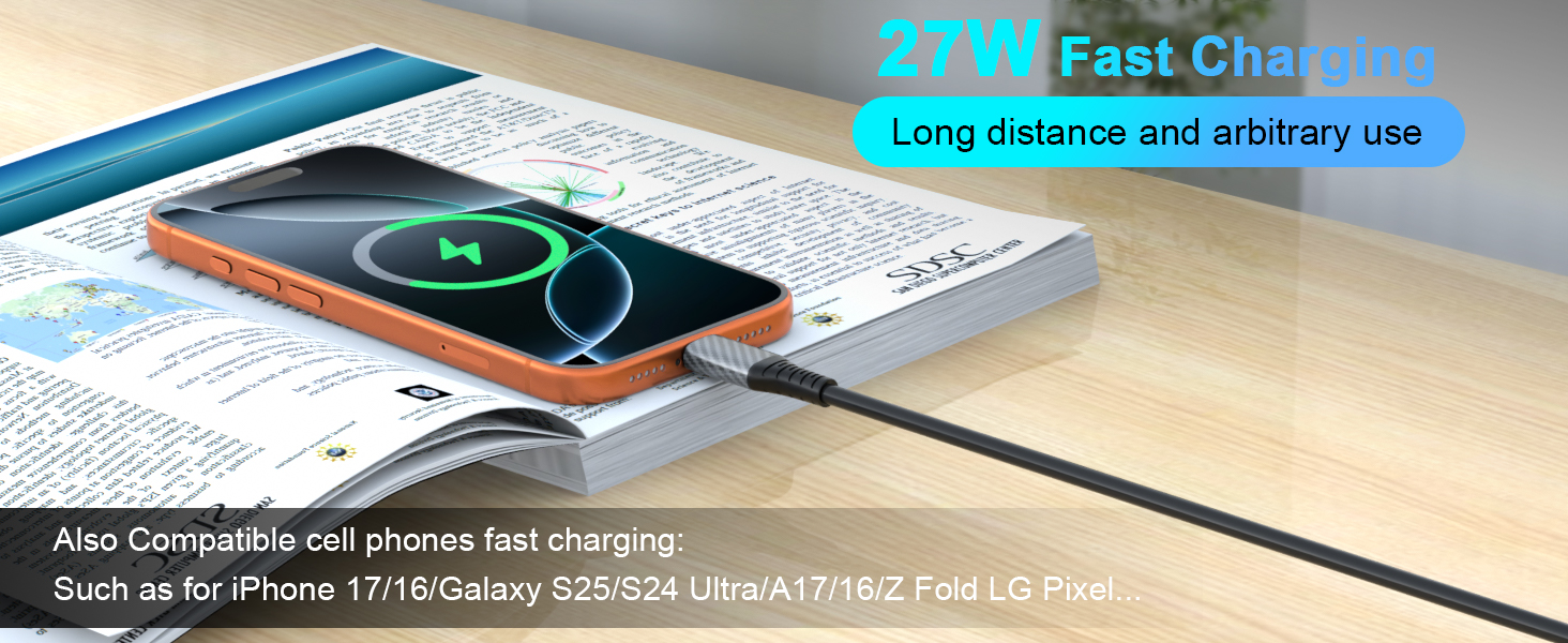 extra long usb c charging cable 20ft 30ft