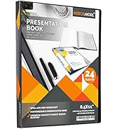 PERFORMORE 24 Pocket Presentation Book (Black) with Plastic Sleeves, 48 Pages Capacity for 8.5" X...