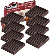 Furniture Coasters,8 Pcs 3” Caster Cups - Non Slip Pads Hardwoods Floors Skid Grippers, Rubber Fe...