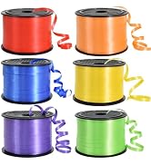 TONIFUL Rainbow Curling Ribbon-6 Assorted Colors Balloon Curling Ribbons Set-600 Yards Balloon St...