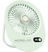Morelax Portable Desk Fan Rechargeable,Small Personal Fan Strong Powerful Wind Battery Operated, ...
