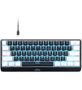 Rii RK806 60% Mechanical Gaming Keyboard,61 Keys Compact Wired Keyboard with Blue Backlight,Click...