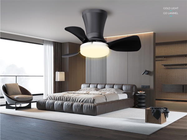 low profile modern ceiling fans with lights remote flush mount white black