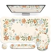 Anyshock 4PCS Large Desk Mat, Ergonomic Mouse Pad and Keyboard Wrist Rest, Anti Slip Desk Mat Set...