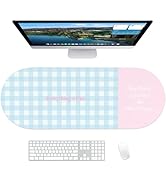 Velluxion Checkered Pattern Desk Pad Protector, 35.5 x 13'' Aesthetic Mouse Mat for Desktop, Wate...