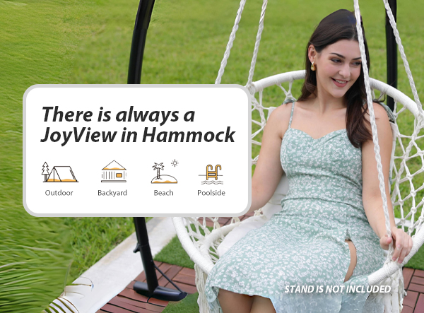JoyView Macrame Hanging Swing Chair-1