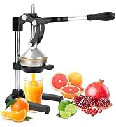 NCUE Cast Iron Juicer, Heavy-Duty Manual Juicer Hand Press, Citrus Juicer for Lemons, Oranges, Po...