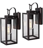 LIT-PaTH Dusk to Dawn Outdoor Wall Lantern, Wall Sconce as Porch Lighting Fixture, E26 Medium Bas...