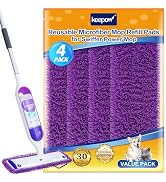 KEEPOW Reusable Power Mop Refill Pads Compatible with Swiffer PowerMop, Microfiber Power Mop Refi...