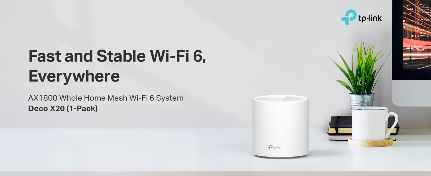 Wi-Fi 6 Mesh Router - TP-Link AX1800 Deco X20(1-Pack)