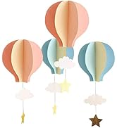 Toddmomy Hot Air Balloon Garland Decorations 4Pcs Hot Air Balloon Hanging Paper Decoration Cloud ...