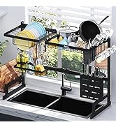 Kitsure Dish Drying Rack - Adjustable &amp; Space-Saving Dish Rack(29.5-35.5in), Over-The-Sink Dish D...