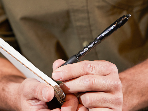 paper mate profile ballpoint pen hand writing notebook list to do black organize home school work