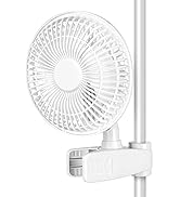 Simple Deluxe Clip Fan, 6-Inch Grow Tent Fan, Monkey Fan, Adjustable 90° Angles, 15W, 2-Speeds Co...