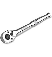 DURATECH 1/4-Inch Drive Ratchet, 90-Tooth Quick-release Ratchet Wrench, Reversible, Chrome Alloy ...