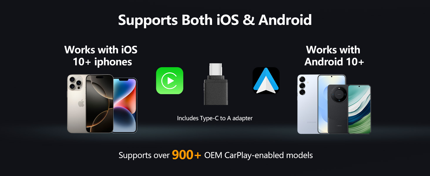 mini wireless carplay/android auto adapter