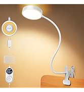 Glocusent Clip on Light, 72 LEDs Clip on Lamp with Amber Night Light, 3 Colors &amp; 5 Brightness Bed...