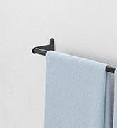 Towel Bar for Bathroom Wall, Black 24 Inch Single Towel Bar Rods for Bathroom, Stainless Steel He...